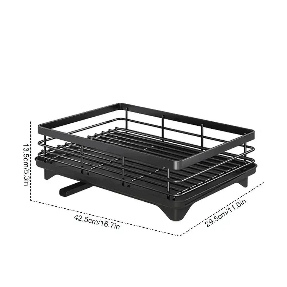 Tableware filter Dish Drying Rack Adjustable Kitchen Plates Organizer with Drainboard Over Sink Countertop Cutlery Storage Holde