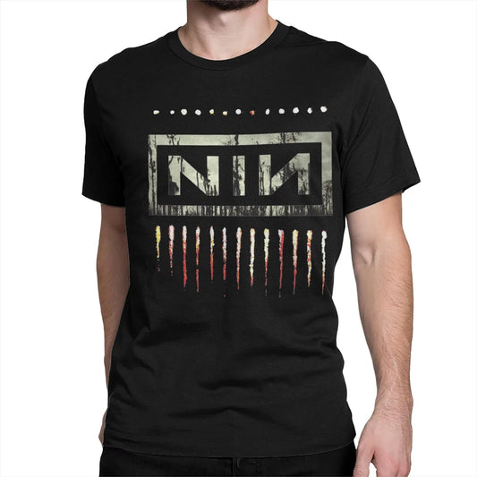 Nine Inch Nails NIN Rock Band Apparel Men's Women Cotton T Shirt Cotton Tee Print Oversized T-shirt Summer Unisex Clothes