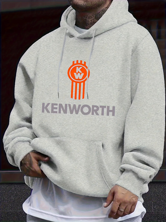 Men'S Fashion Hoodie | Kenworth Print | Casual Pullover with Kangaroo Pocket | Drawstring Hood | Regular Fit Casual Style Hoodie
