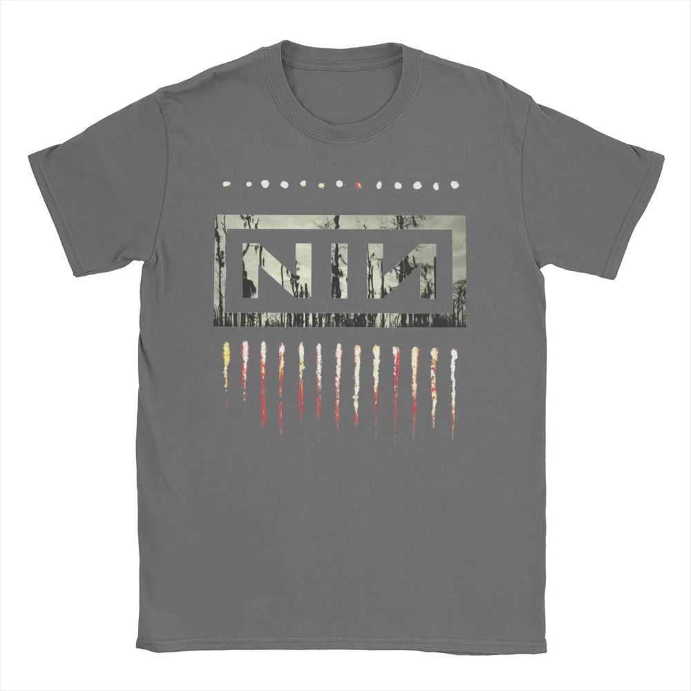 Nine Inch Nails NIN Rock Band Apparel Men's Women Cotton T Shirt Cotton Tee Print Oversized T-shirt Summer Unisex Clothes