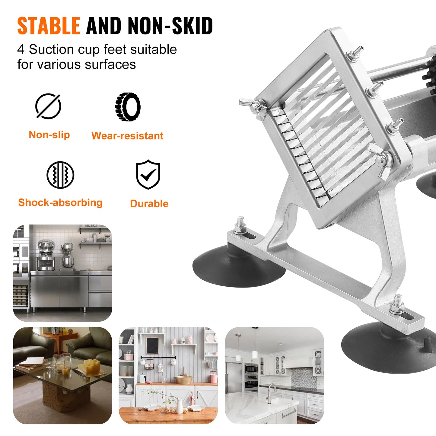 SucceBuy Commercial Vegetable Slicer 1/4 inch Stainless Steel and Aluminum Alloy for Radishes Onions Potatoes Lemons