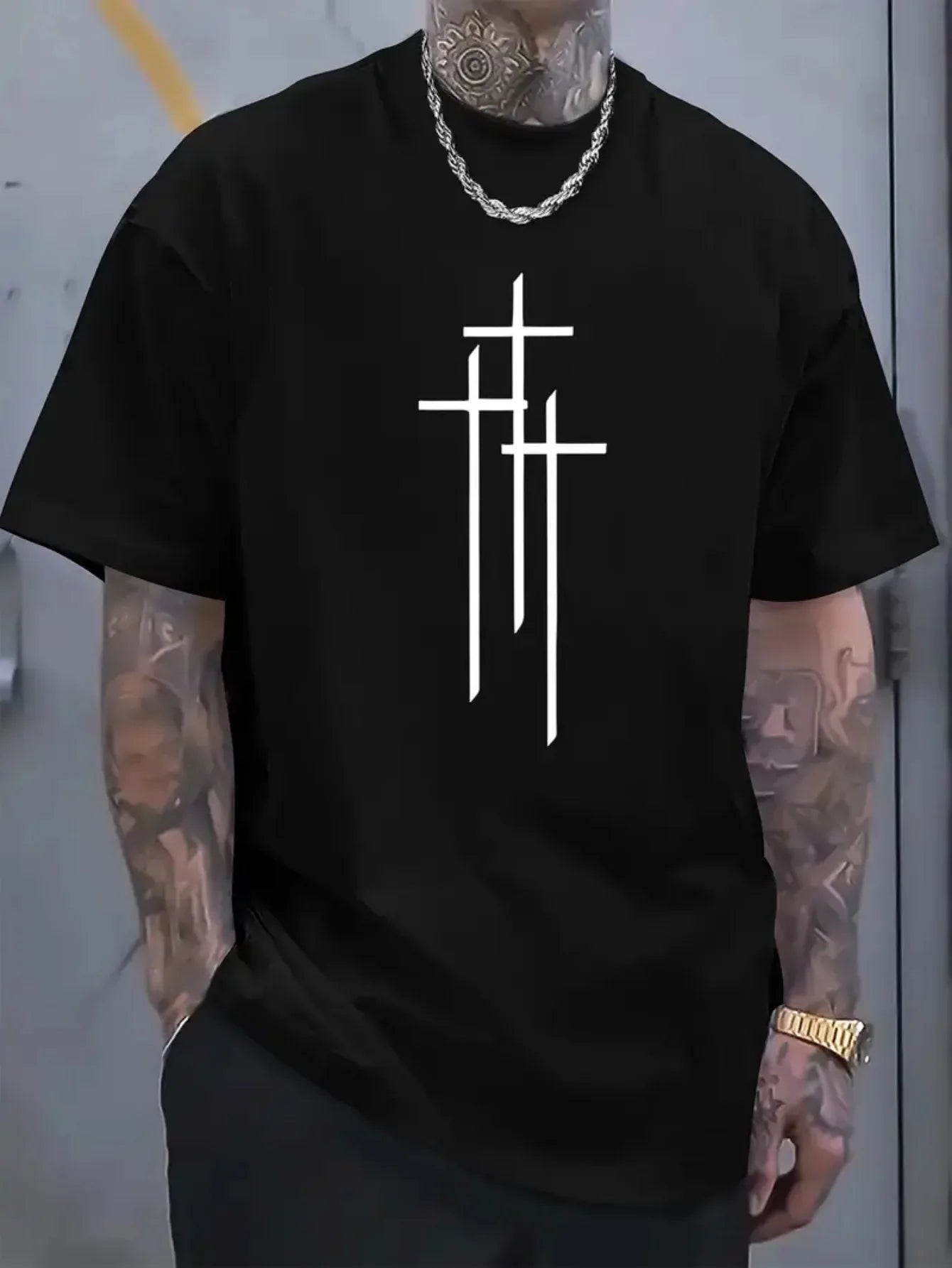 Men's summer 100% pure cotton fashionable casual loose sports LA MARTINA pattern printed round neck short sleeved T-shirt top