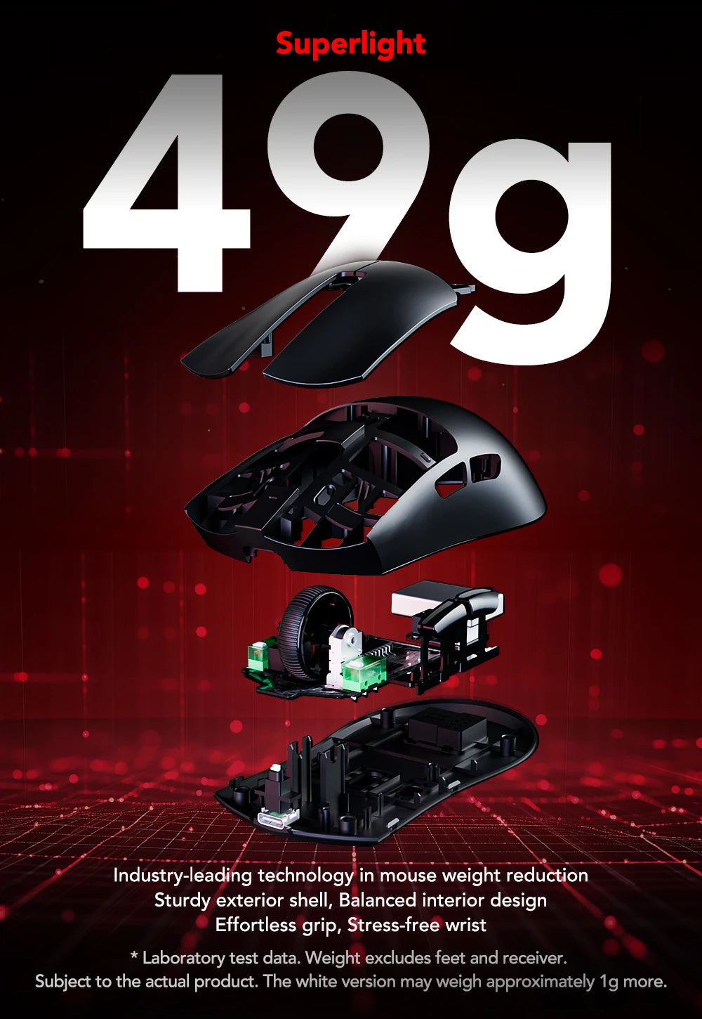 KYSONA Jupiter Wireless Gaming Mouse Bluetooth Mice PAW3395 Sensor 26000DPI 8khz Lightweight 49g For Big Hands PC Laptop Gamer