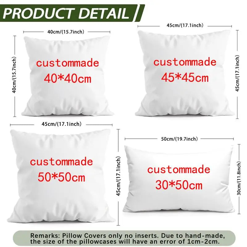 Custom Pillow Case Cushion Personalized Cozy Pillowcase Printed Your Design Picture Text Home Decorative Pillows Household Gifts