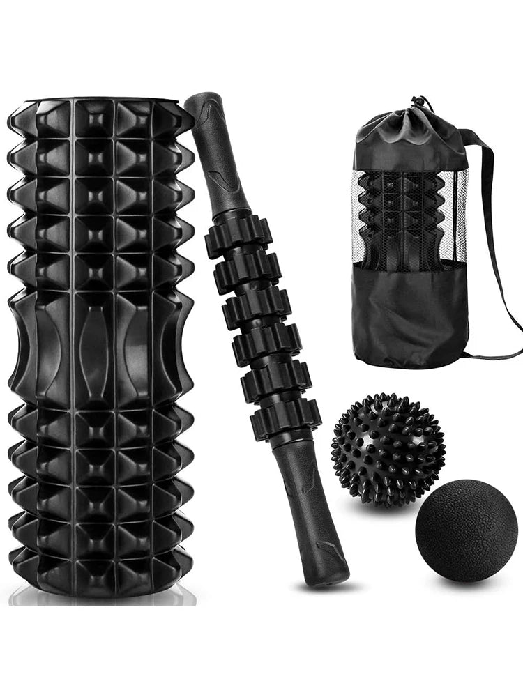 5 in 1 set, Trigger point foam roller massage stick massage ball for deep muscle massage Pilates yoga,full body fitness exercise