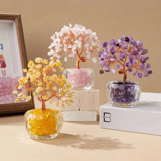 Natural Crystal Fortune Tree Feng Shui Tree of Life Decor  Home/Office Decoration, Housewarming/Wedding/Birthday GiftHousewarmin