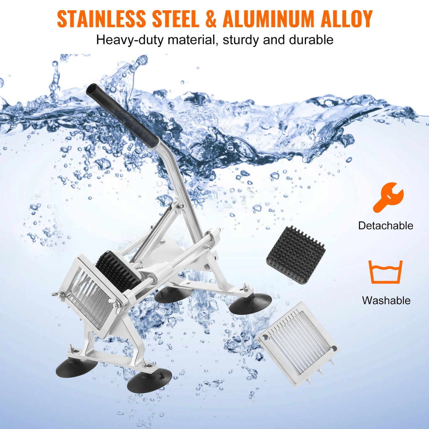 SucceBuy Commercial Vegetable Slicer 1/4 inch Stainless Steel and Aluminum Alloy for Radishes Onions Potatoes Lemons