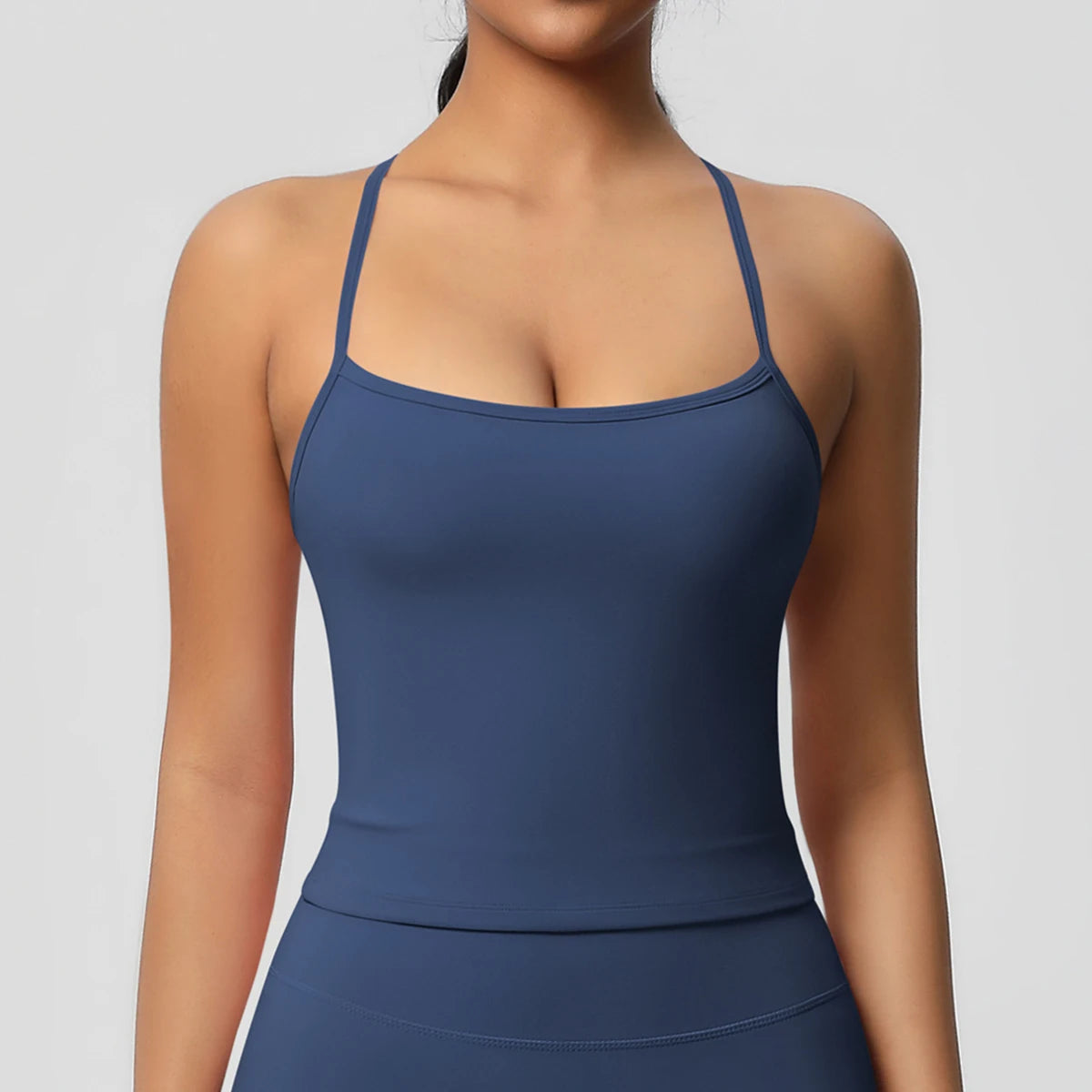 Cross Back Sports Top Women Training Yoga Bra With Pad Stretch Sport Underwear Gym Push Up Running Vest Fitness Workout Tank Top