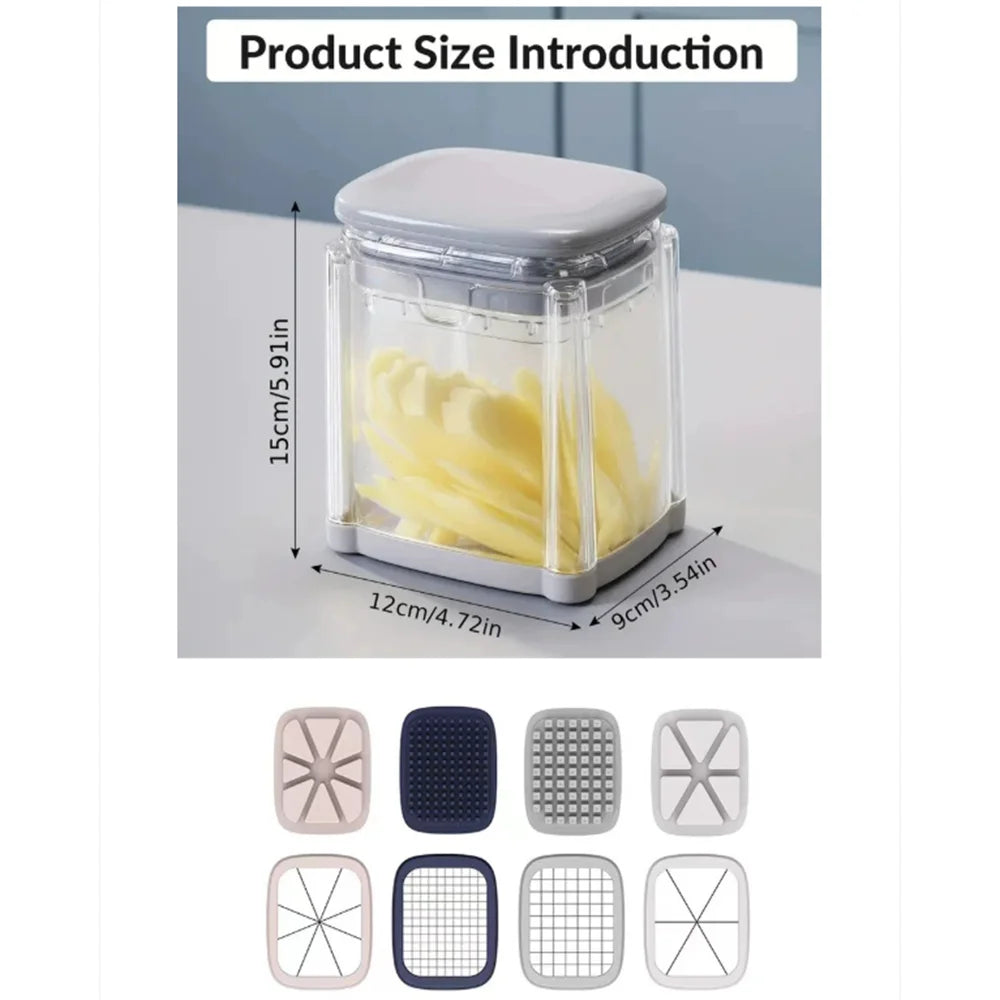 FZCSPEED Vegetable Chopper Cutter 4-in-1 Hand Vegetable Cutter with 4 Blades Kitchen Tool Mini Food Chopper French Fries Cutter