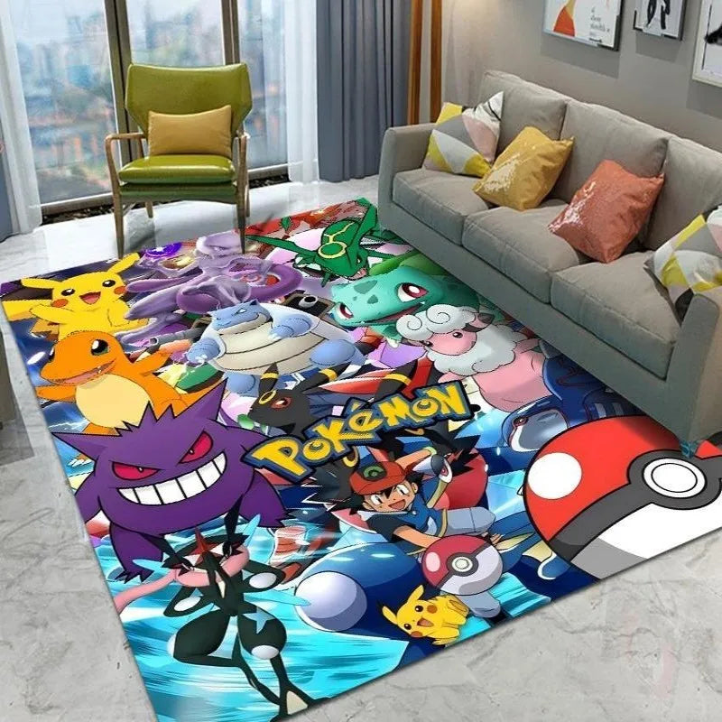 MINISO Cute Pokemon Cartoon Carpet Rug for Home Living Room Bedroom Sofa Doormat Child Play Area Rug Non-slip Floor Mat Gift