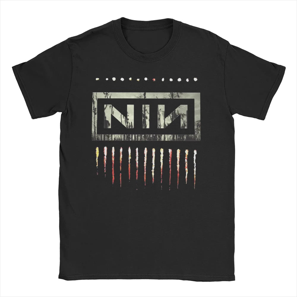 Nine Inch Nails NIN Rock Band Apparel Men's Women Cotton T Shirt Cotton Tee Print Oversized T-shirt Summer Unisex Clothes