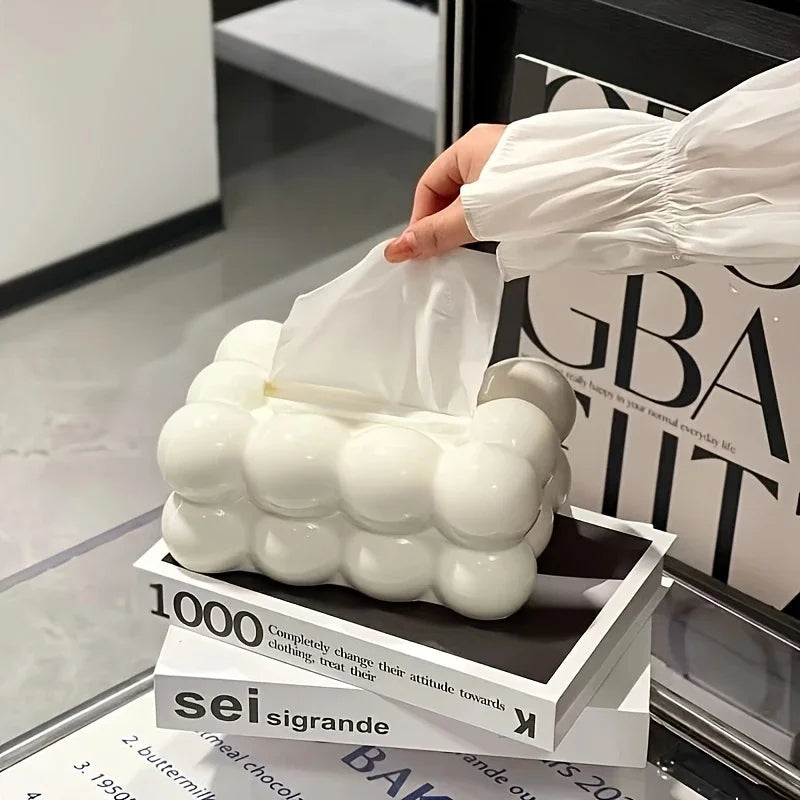 Creative Cloud-Shaped Tissue Box Restaurant Napkin Holder Home Tissue Storage Rack Decorative Paper Towel Box for Dining Table