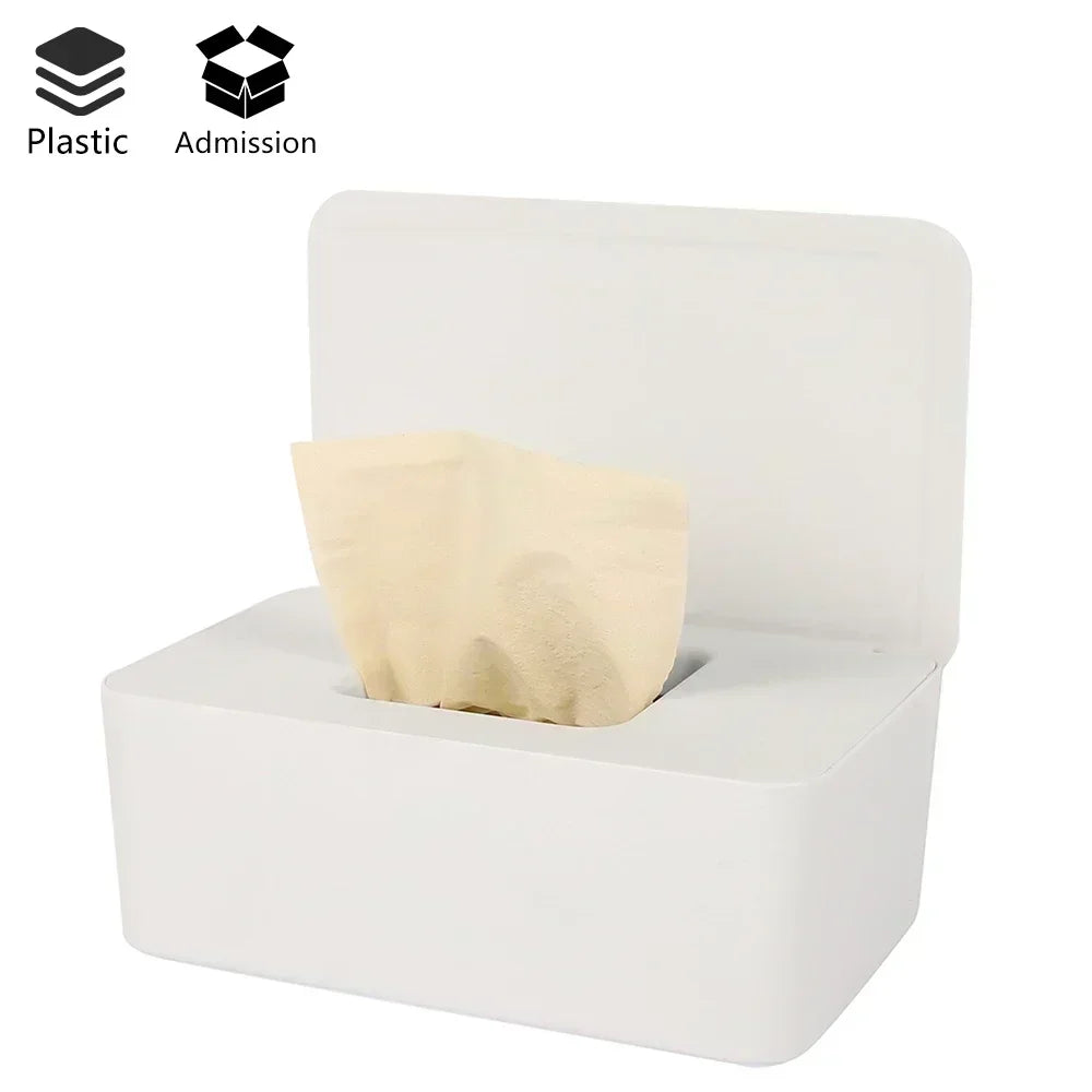 Hot Dustproof Wet Tissue Box with Lid Baby Nappy Wet Tissue Storage Holder Dispenser for Home Car Office Paper Tissue Organizer