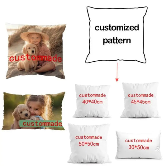 Custom Pillow Case Cushion Personalized Cozy Pillowcase Printed Your Design Picture Text Home Decorative Pillows Household Gifts