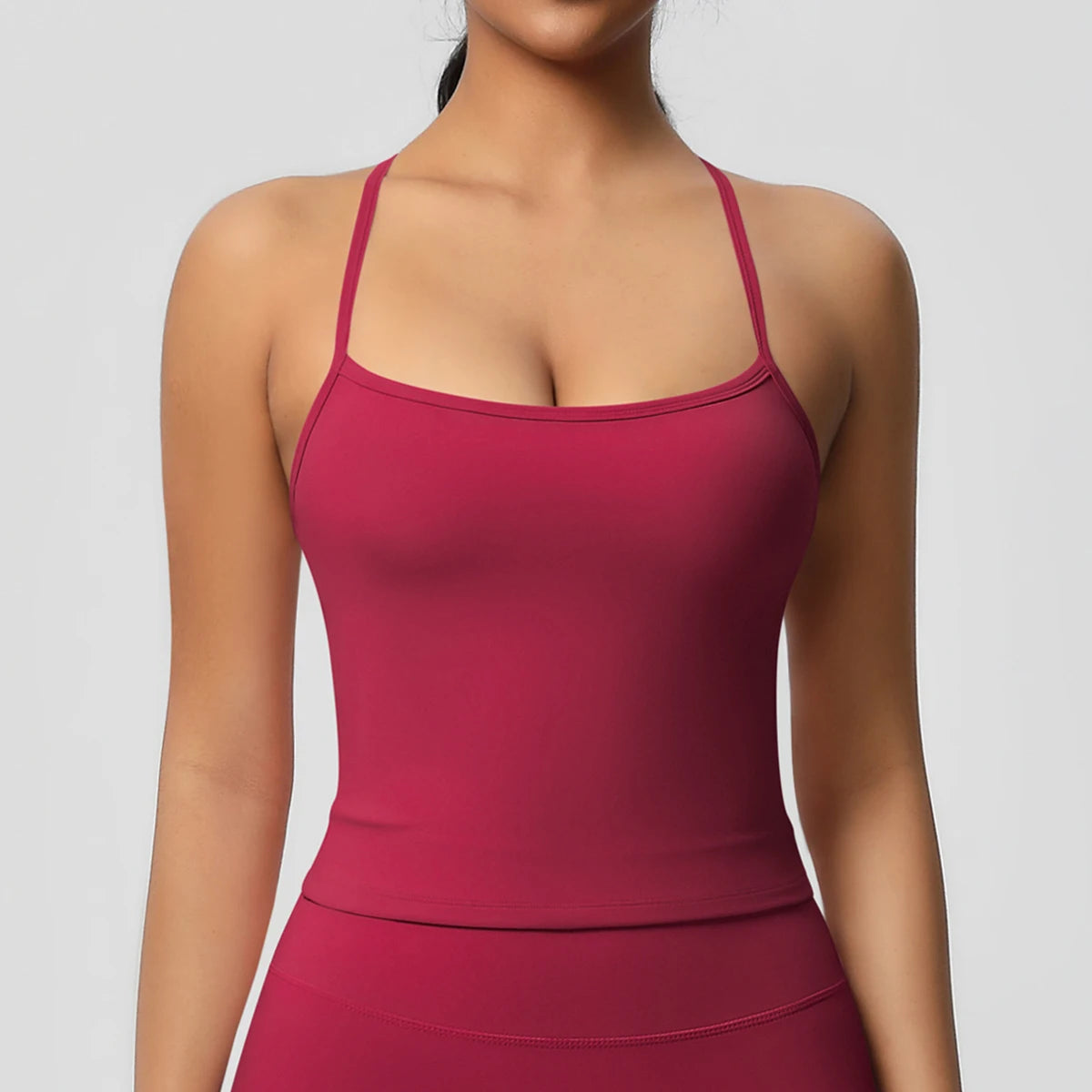 Cross Back Sports Top Women Training Yoga Bra With Pad Stretch Sport Underwear Gym Push Up Running Vest Fitness Workout Tank Top